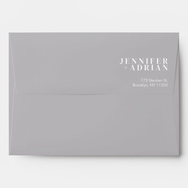 Minimal Medium Gray Weddings envelope (Back (Top Flap))