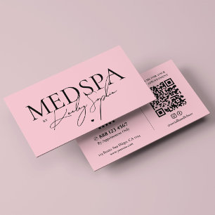 Minimal Medspa Aesthetic Pink Esthetician Business Card