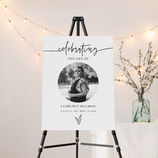 Minimal Memorial Celebration of Life Funeral Sign (In Situ (Stand))