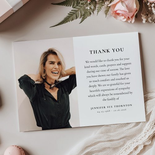 Minimal Memorial Photo & Message Sympathy 