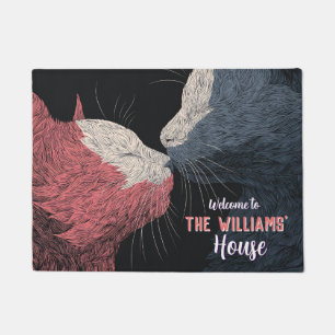 Minimal Meow Cat Out Door Carpet Doormat