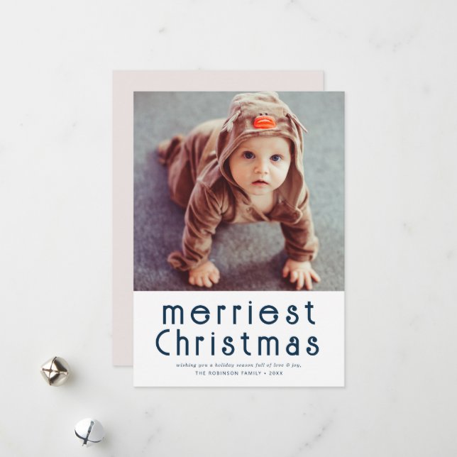 minimal merriest christmas card (Front/Back In Situ)