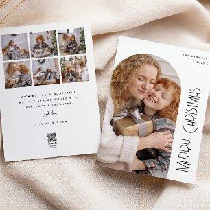 Minimal Merry Christmas Arch Photo & Collage Holiday Card