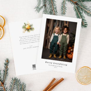 minimal merry christmas photo holiday card