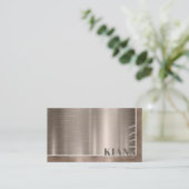 Minimal Metal Sheen & Foil Bronze Std ID791 Business Card (Standing Front)
