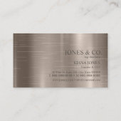 Minimal Metal Sheen & Foil Bronze Std ID791 Business Card (Back)