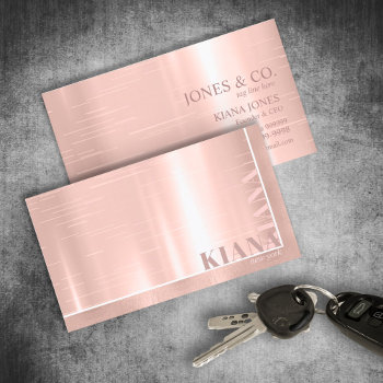 Minimal Metal Sheen & Foil Rose Gold Std Id791 Business Card by arrayforcards at Zazzle