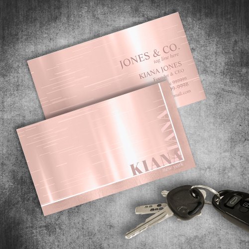 Minimal Metal Sheen  Foil Rose Gold Std ID791 Business Card