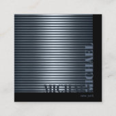 Minimal Metal Stripe Steel Blue ID792 Square Business Card (Front)