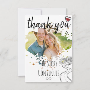 Minimal  Micro Courthouse Elopement Modern Wedding Thank You Card