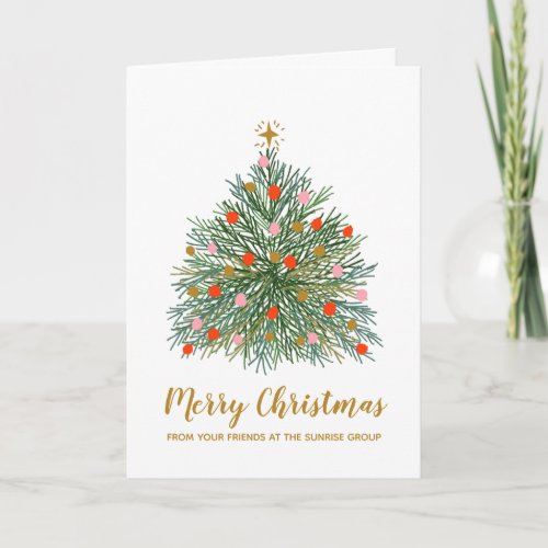 Minimal Mid Century Christmas Tree Corporate Card