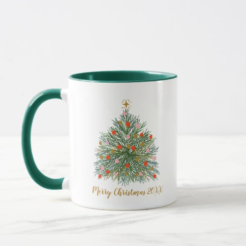 Minimal Mid Century Christmas Tree Mug