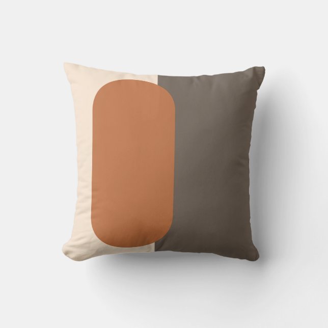 Minimal Mid-Century Modern Pill Shape Art Throw Pillow (Front)