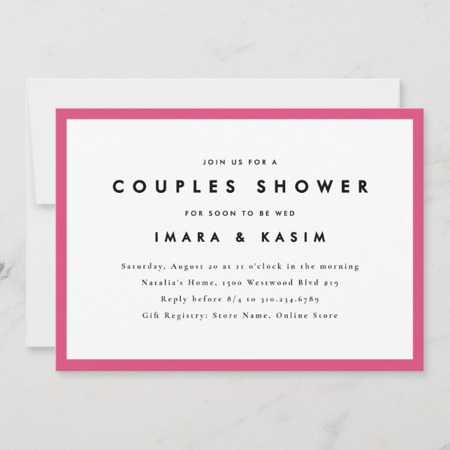 Minimal Mid Century Retro Couples Shower Invitation (Front)
