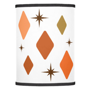 Minimal Mid Mod Diamonds Orange Lamp Shade