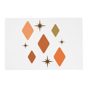 Minimal Mid Mod Diamonds Orange Placemat