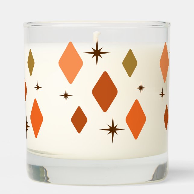 Minimal Mid Mod Diamonds Orange Scented Candle (Front)