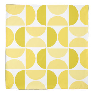Minimal Midcentury Bowls Art Yellow Duvet Cover