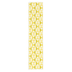 Minimal Midcentury Bowls Art Yellow Short Table Runner