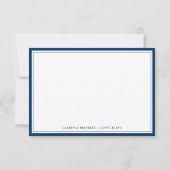 Minimal Midnight Blue Flat Note Card by colorjungle at Zazzle
