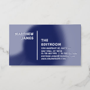 Minimal Midnight Navy Blue White Professional Raised Spot UV Business Card