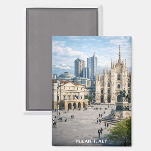 Minimal Milan Italy City View Landmarks Magnet