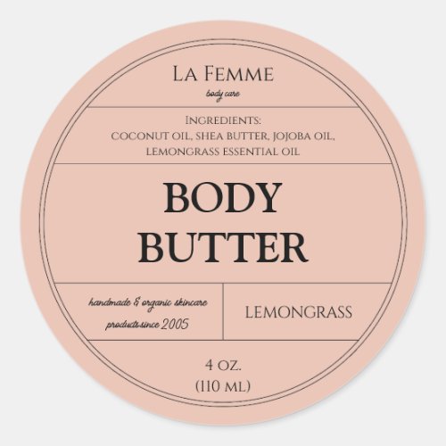 Minimal Millennial Pink Cosmetic Product Label