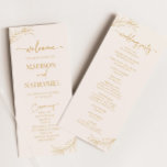 Minimal Minimalist Beige Gold Branch Leaf Wedding Program<br><div class="desc">This is a Minimal Minimalist Beige Gold Branch Leaf Wedding Program!</div>