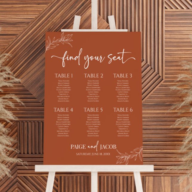 Minimal Minimalist Branch Wedding Seating Chart Foam Board (Creator Uploaded)