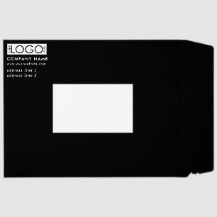 Minimal Minimalist Business Business Logo Black Envelope Mailers