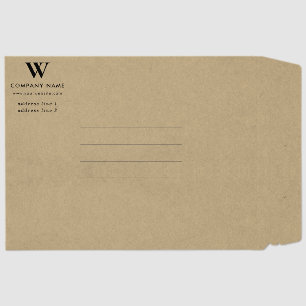 Minimal Minimalist Business Company Logo Monogram  Envelope Mailers