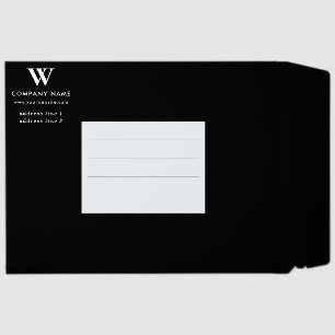 Minimal Minimalist Business Company Logo Monogram  Envelope Mailers