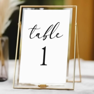Minimal Minimalist Elegant Classic Basic Wedding Table Number