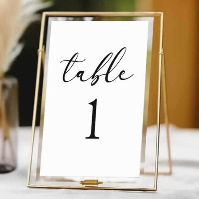 Minimal Minimalist Elegant Classic Basic Wedding Table Number (Creator Uploaded)