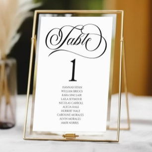 Minimal Minimalist Elegant Classic Basic Wedding Table Number