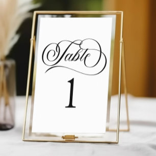 Minimal Minimalist Elegant Classic Basic Wedding Table Number