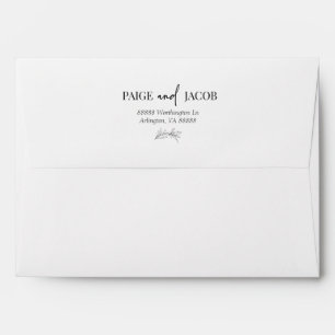 Minimal Minimalist Elegant Custom Names Wedding Envelope