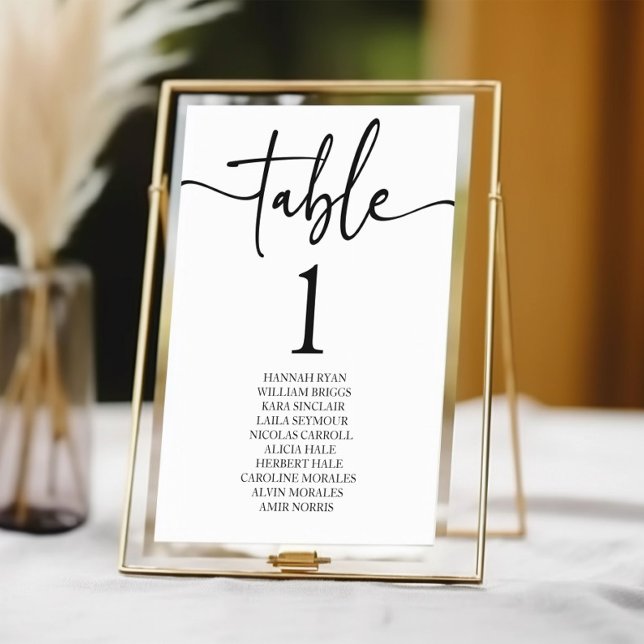 Minimal Minimalist Modern Classic Basic Wedding Table Number (Creator Uploaded)