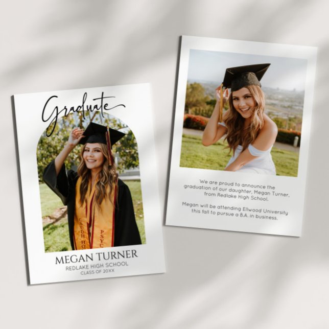 Minimal Minimalist Photo Arch Graduation Announcement (Creator Uploaded)