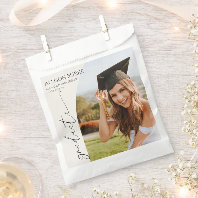 Minimal Minimalist Photo Arch Graduation Favor Bag (Clipped)