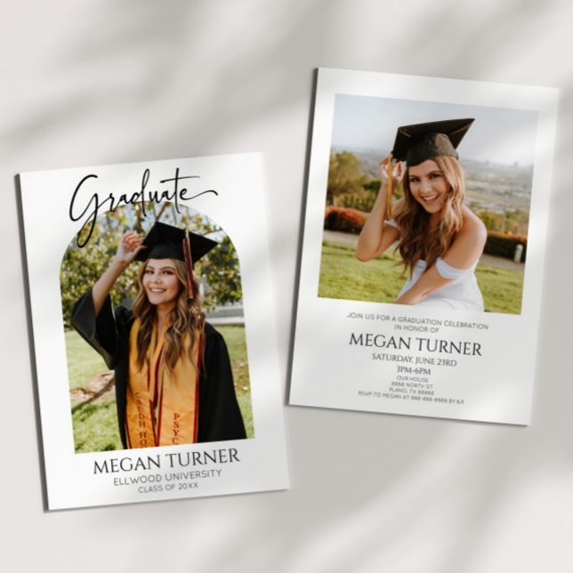 Minimal Minimalist Photo Arch Graduation Party Invitation (Creator Uploaded)