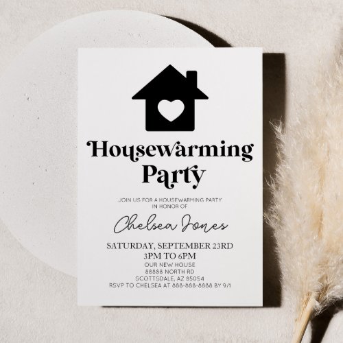 Minimal Minimalist Plain Simple Housewarming Party Invitation
