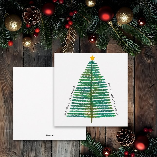  Minimal Minimalist Scandinavian Christmas Tree Holiday Card (Creator Uploaded)