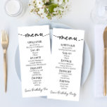Minimal Minimalist Simple Basic Birthday Party Menu<br><div class="desc">This is a Minimal Minimalist Simple Basic Birthday Party Food menu. 

food menu entree drinks appetizer dessert table menu minimal minimalist plain black white simple clean</div>