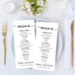 Minimal Minimalist Simple Basic Wedding Food Menu<br><div class="desc">This is a minimalist plain simple wedding menu. 

food menu entree drinks appetizer dessert table menu minimal minimalist plain black white simple clean</div>