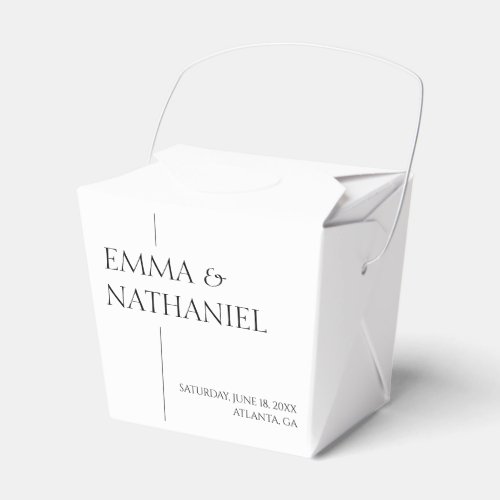 Minimal Minimalist Simple Black White Wedding Favor Boxes