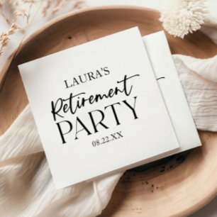 Minimal Minimalist Simple Elegant Retirement Party Napkins
