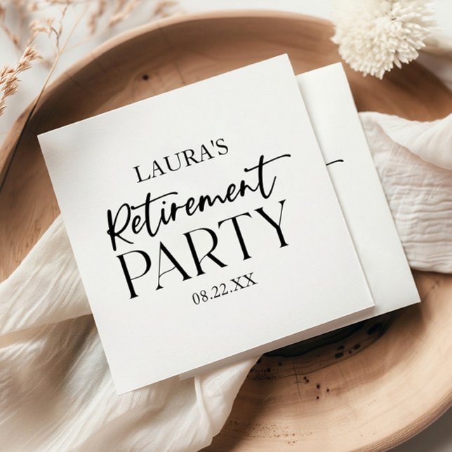Minimal Minimalist Simple Elegant Retirement Party Napkins (Creator Uploaded)