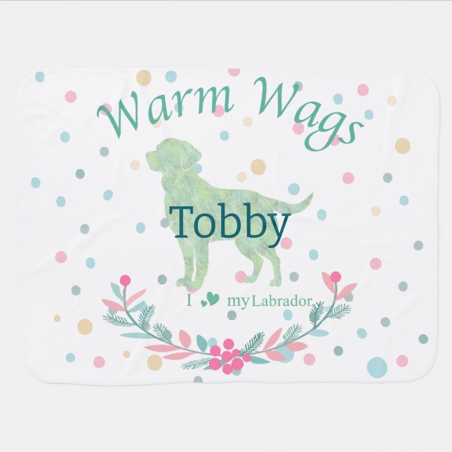 Minimal Mint Labrador Retriever | Custom Christmas Baby Blanket (Horizontal)