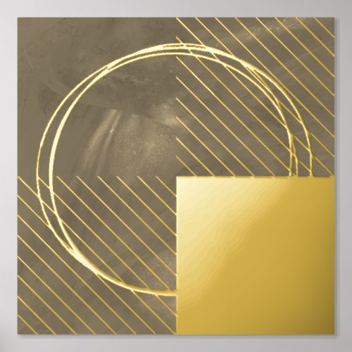 Minimal Modern Abstract Brown Gold Foil Prints